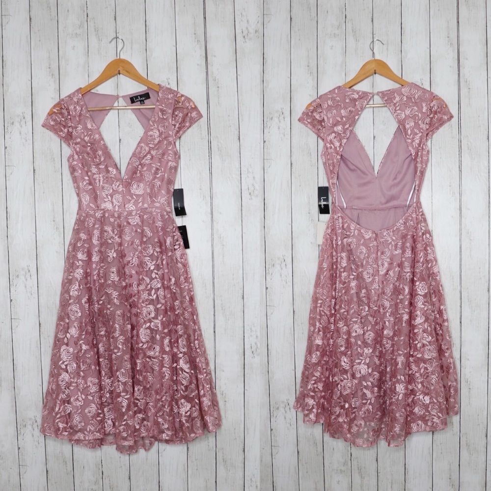 Lulus Jacqueline Floral Embroidered Open Back Dres - Picture 3 of 12